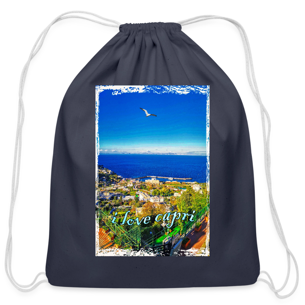Cotton Drawstring Bag - navy