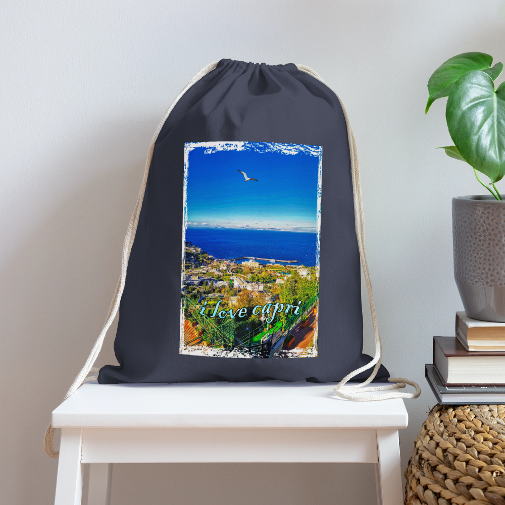 Cotton Drawstring Bag - navy