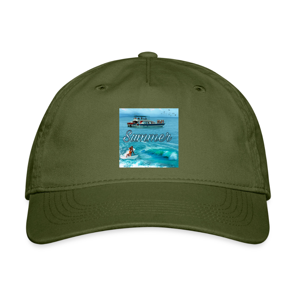 Organic Baseball Cap - olive green