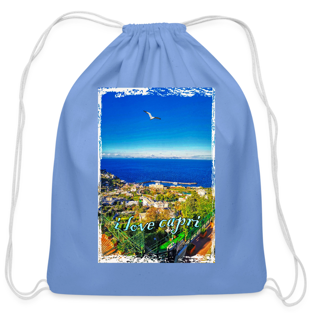 Cotton Drawstring Bag - carolina blue