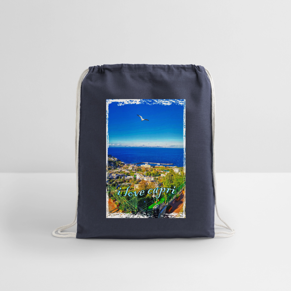 Cotton Drawstring Bag - navy